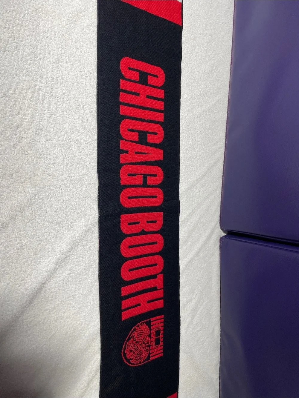 Chicago Booth Black & Red Logo Scarf